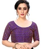 Blue Women'S Embroiderey Santoon Silk Blouse