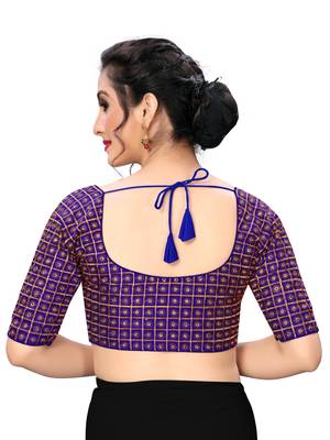 Blue Women'S Embroiderey Santoon Silk Blouse 2