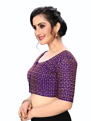 Blue Women'S Embroiderey Santoon Silk Blouse 3