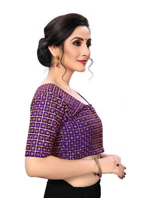 Blue Women'S Embroiderey Santoon Silk Blouse 4