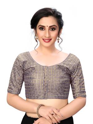 Grey Women'S Embroiderey Santoon Silk Blouse 1
