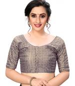 Grey Women'S Embroiderey Santoon Silk Blouse