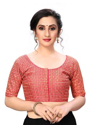 Pink Women'S Embroiderey Santoon Silk Blouse 1