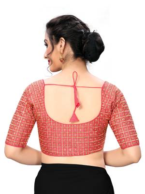 Pink Women'S Embroiderey Santoon Silk Blouse 2