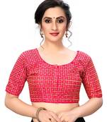 Pink Women'S Embroiderey Santoon Silk Blouse