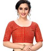 Red Women'S Embroiderey Santoon Silk Blouse