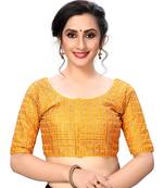 Yellow Women'S Embroiderey Santoon Silk Blouse