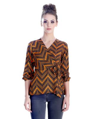 Orange printed cotton cotton-tops 1