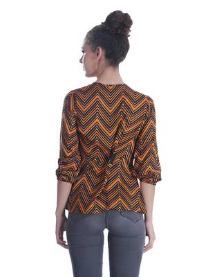 Orange printed cotton cotton-tops 2