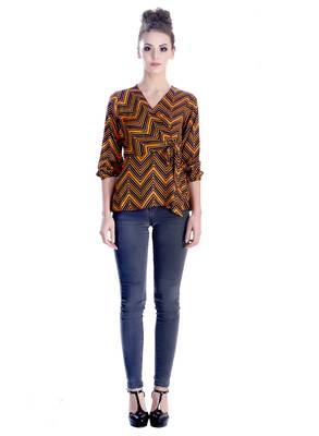 Orange printed cotton cotton-tops 3