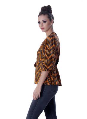 Orange printed cotton cotton-tops 4