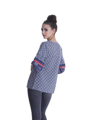 Blue printed cotton party-tops 2