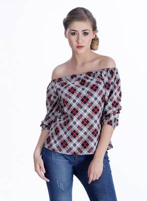 Black printed georgette party-tops 1