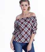 Black printed georgette party-tops