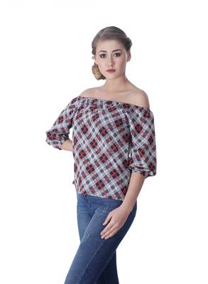 Black printed georgette party-tops 4