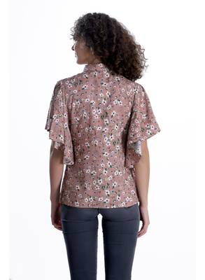 Beige printed cotton cotton-tops 2