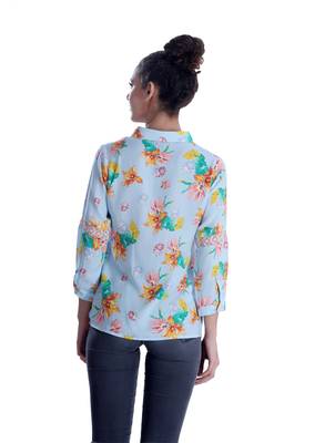 Blue printed cotton cotton-tops 2