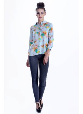 Blue printed cotton cotton-tops 3