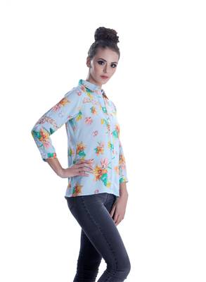 Blue printed cotton cotton-tops 5