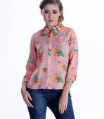 Pink printed cotton cotton-tops