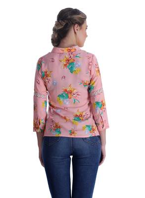 Pink printed cotton cotton-tops 2