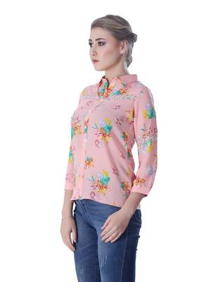 Pink printed cotton cotton-tops 4
