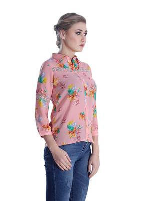 Pink printed cotton cotton-tops 5