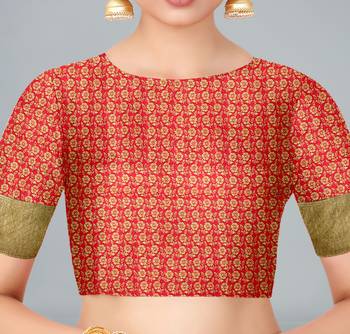 Beige woven banarasi silk saree with blouse 5