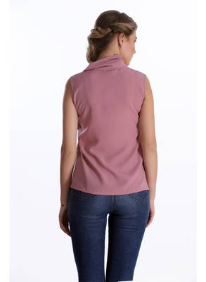 Pink plain cotton sleeveless-tops 2
