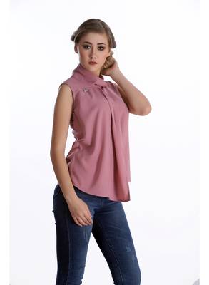 Pink plain cotton sleeveless-tops 3