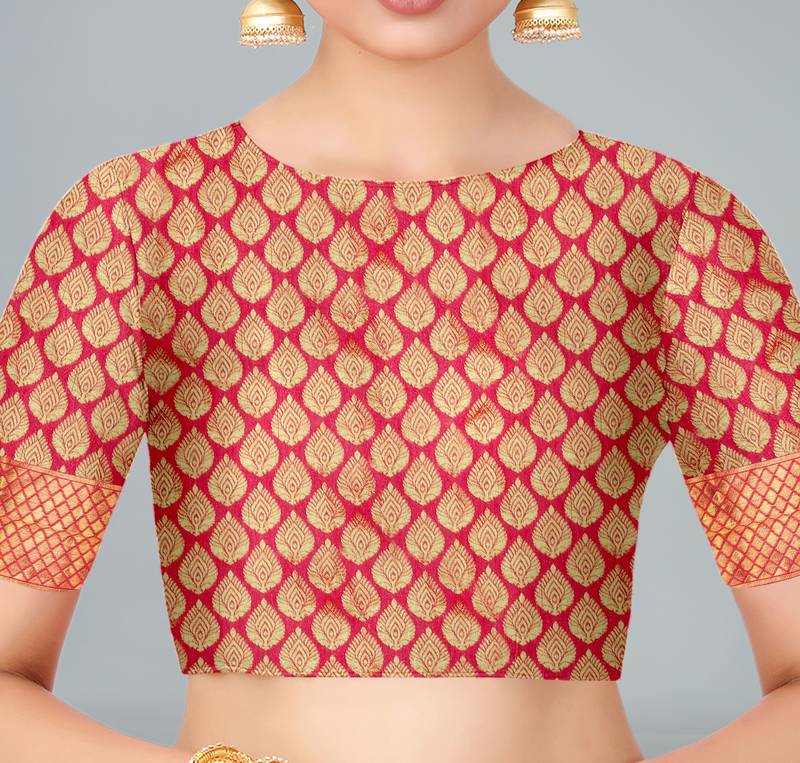 Blue woven banarasi saree with blouse