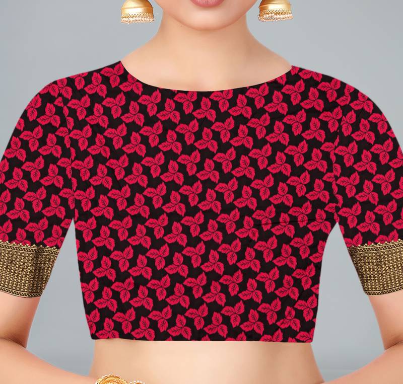 Black woven banarasi saree with blouse