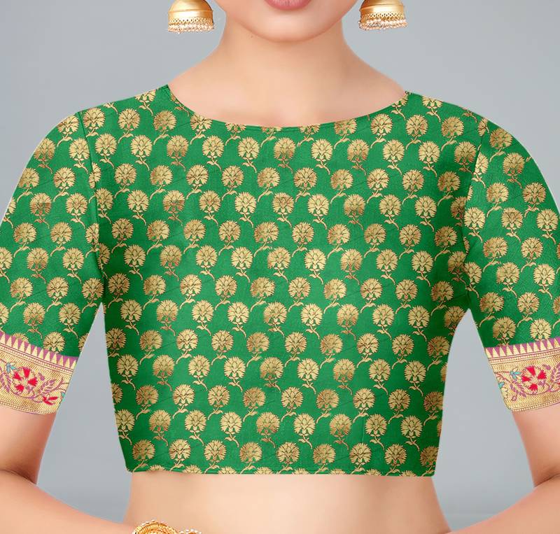 Purple woven banarasi saree with blouse