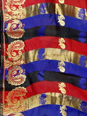 Black woven cotton silk saree with blouse 3