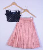 Everwillow Girl Blue And Peach Lahenga Choli Set