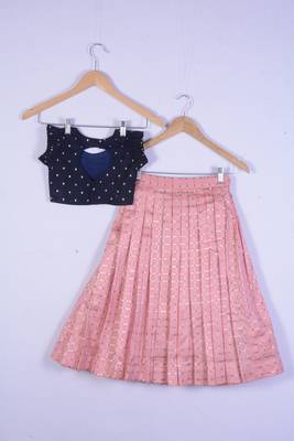 Everwillow Girl Blue And Peach Lahenga Choli Set 2