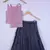Girl Baby Pink Blouse And Blue Lahenga Set
