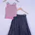 Girl Baby Pink Blouse And Blue Lahenga Set