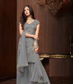 Grey moti net salwar