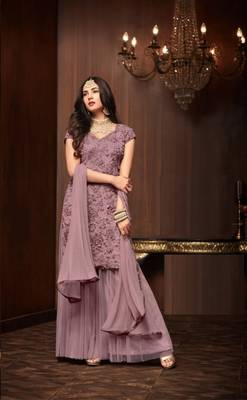 Purple moti net salwar 1