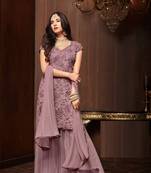 Purple moti net salwar