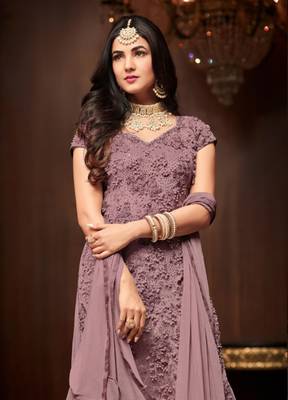 Purple moti net salwar 2