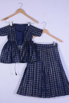 Girl Blue Designer Lahenga Choli Set
