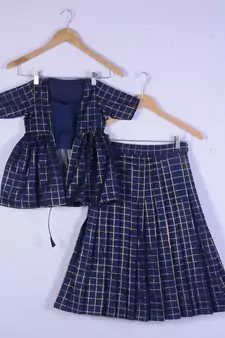 Girl Blue Designer Lahenga Choli Set