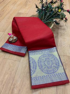 Women'S Designer Magenta Banarasi Kanjivaram Saree With Designer Blouse 1