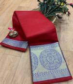 Women'S Designer Magenta Banarasi Kanjivaram Saree With Designer Blouse