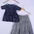 Girl Blue With Grey Brocade Lahenga Choli