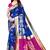 Blue woven banarasi silk saree with blouse