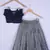 Girl Blue And Grey Lahenga Choli Set