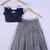 Girl Blue And Grey Lahenga Choli Set